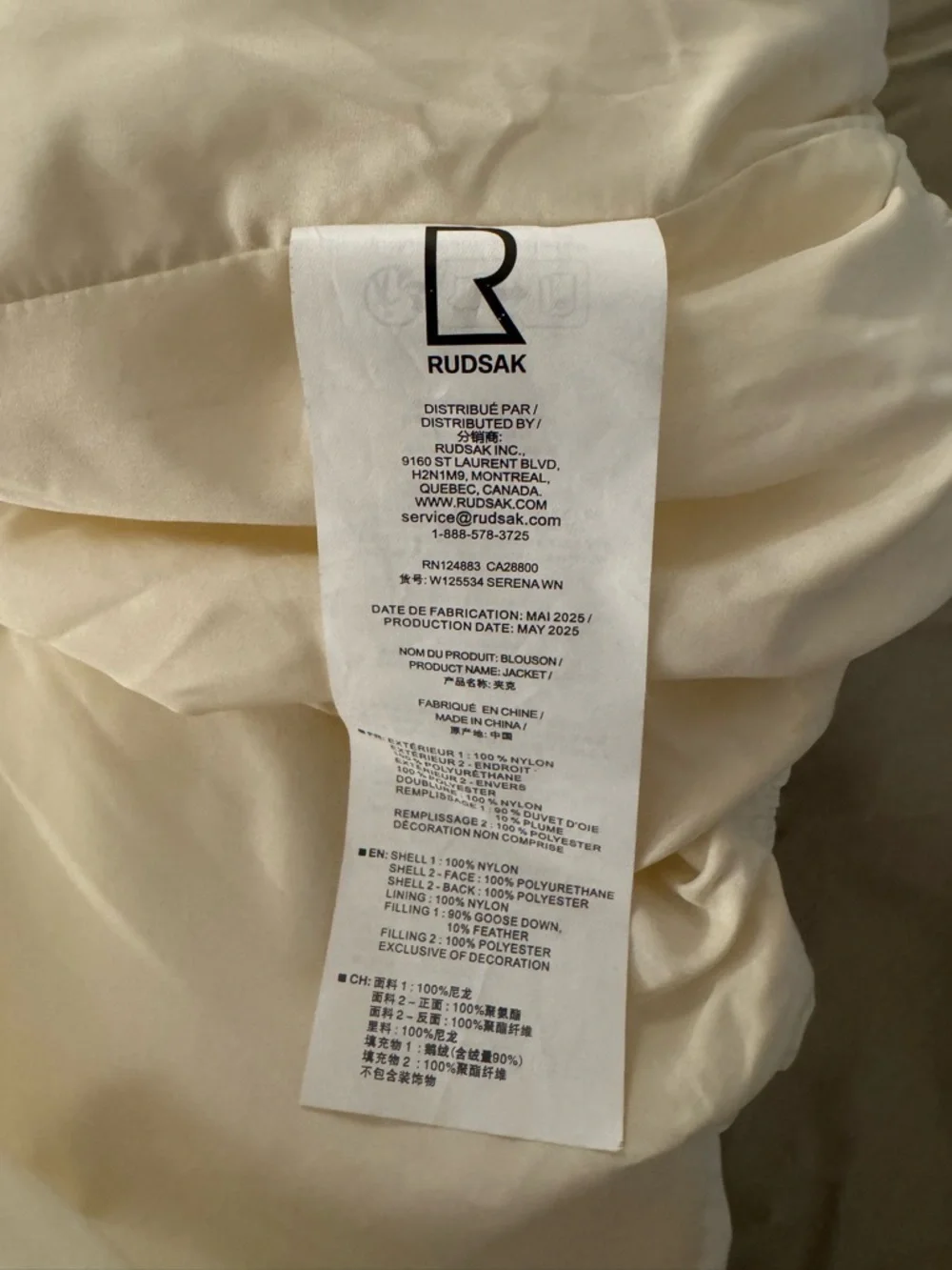 Cream Puffer Jacket - Rudsak - Picture 3 of 3